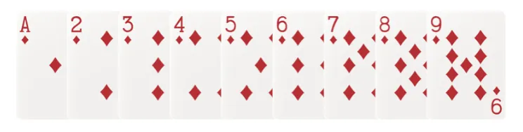 百家樂A-9點，根據其牌面數值為點數，其中A對應1點。

